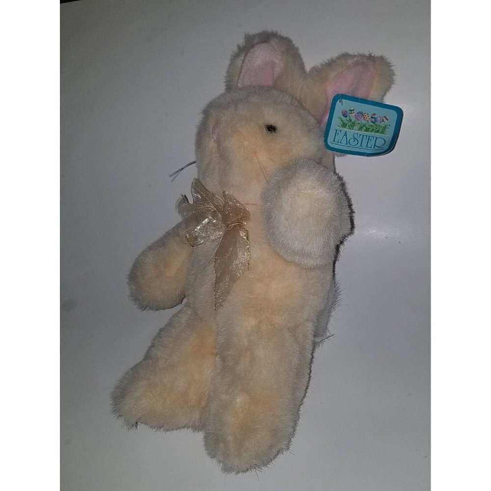 VTG Peach Easter Bunny Rabbit Plush 15" Stuffed Animal Toy Walmart Lovey Orange